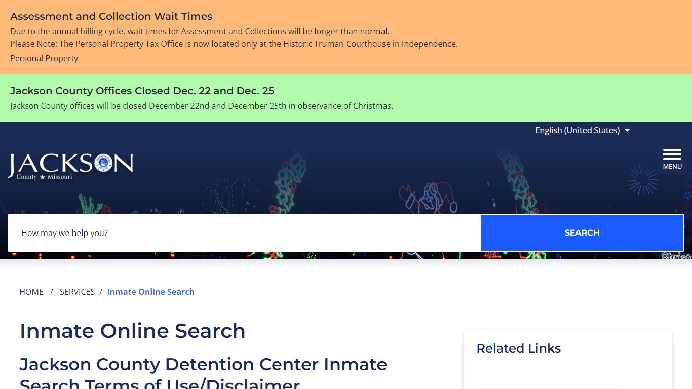 Inmate Online Search - Jackson County MO